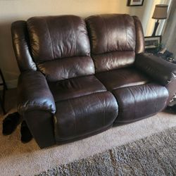 Leather Double Reclining Love Set