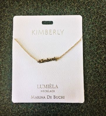'Kimberly' script name necklace. New.