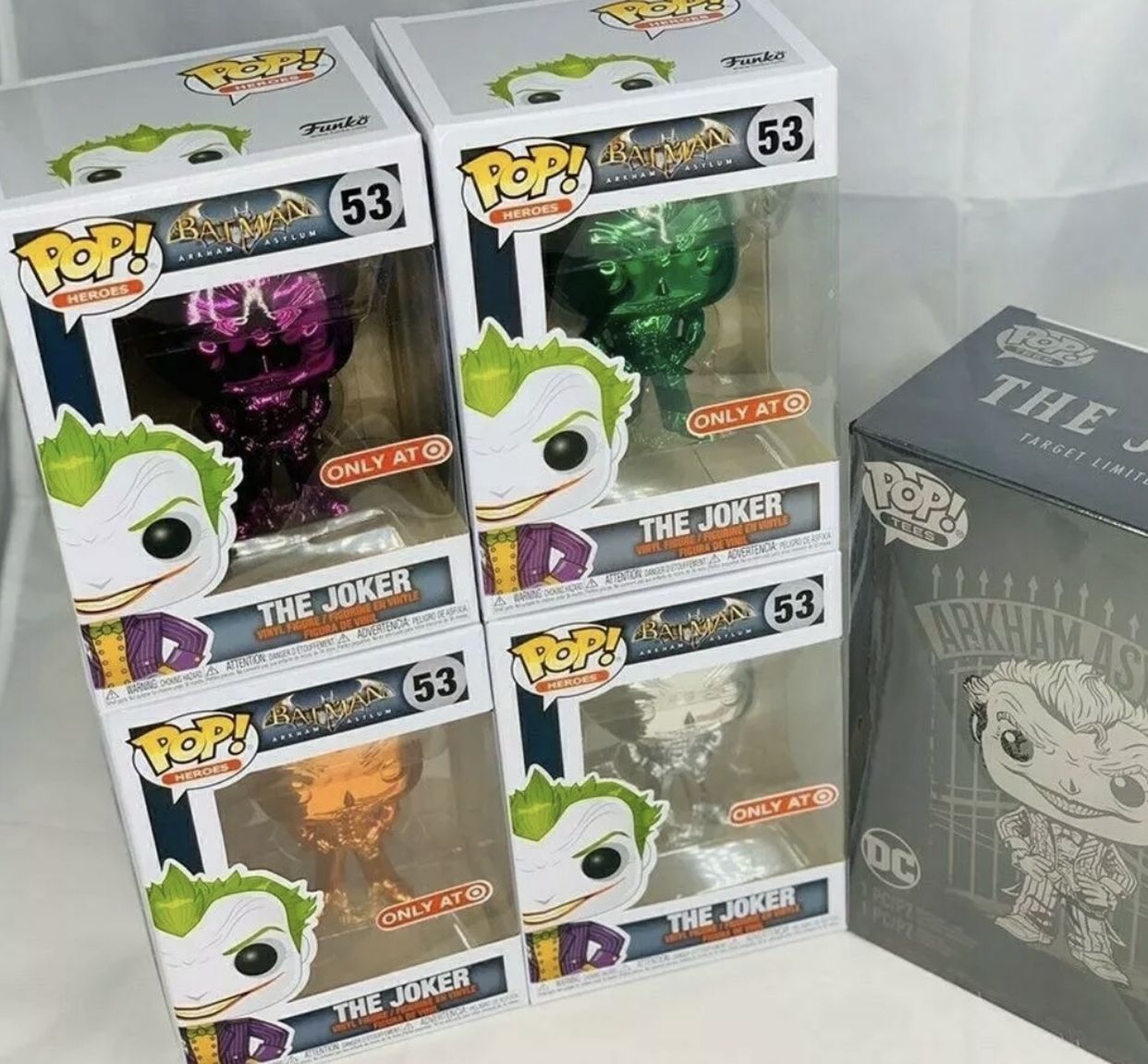 Funko Pop LOT TARGET Exclusive BATMAN ARKHAM ASYLUM JOKER 53 Chrome and Special