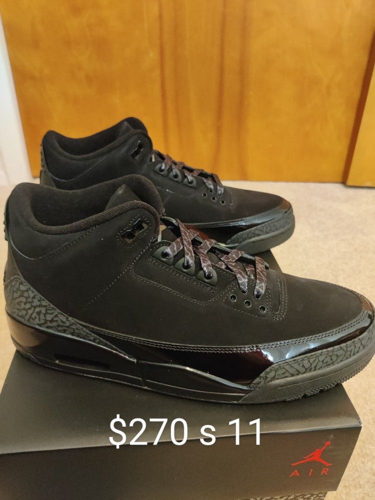 Jordan 3 Black Cat Size 11 DS