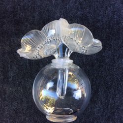 Vintage Lalique Crystal Duex Anemonies Perfume Bottle
