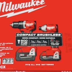 Milwaukee M18 Cordless 2-Tool Combo Kit with 2 battery and charger