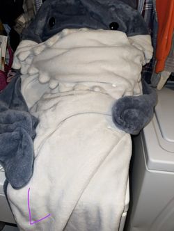 Adult Shark Blanket Hoodie Onesie With Fins 