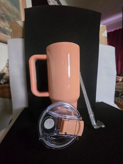 Tumbler 40 oz big swig tan stainless steel vacuum insulated double walled