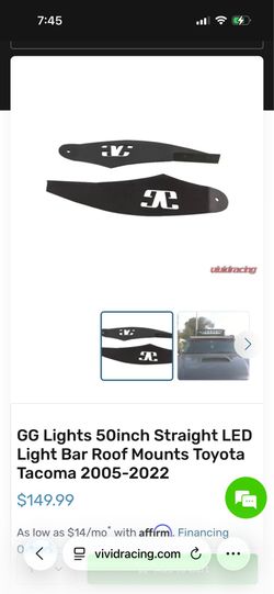 2005+ TACOMA STRAIGHT 50" LED LIGHT BAR ROOF MOUNTS