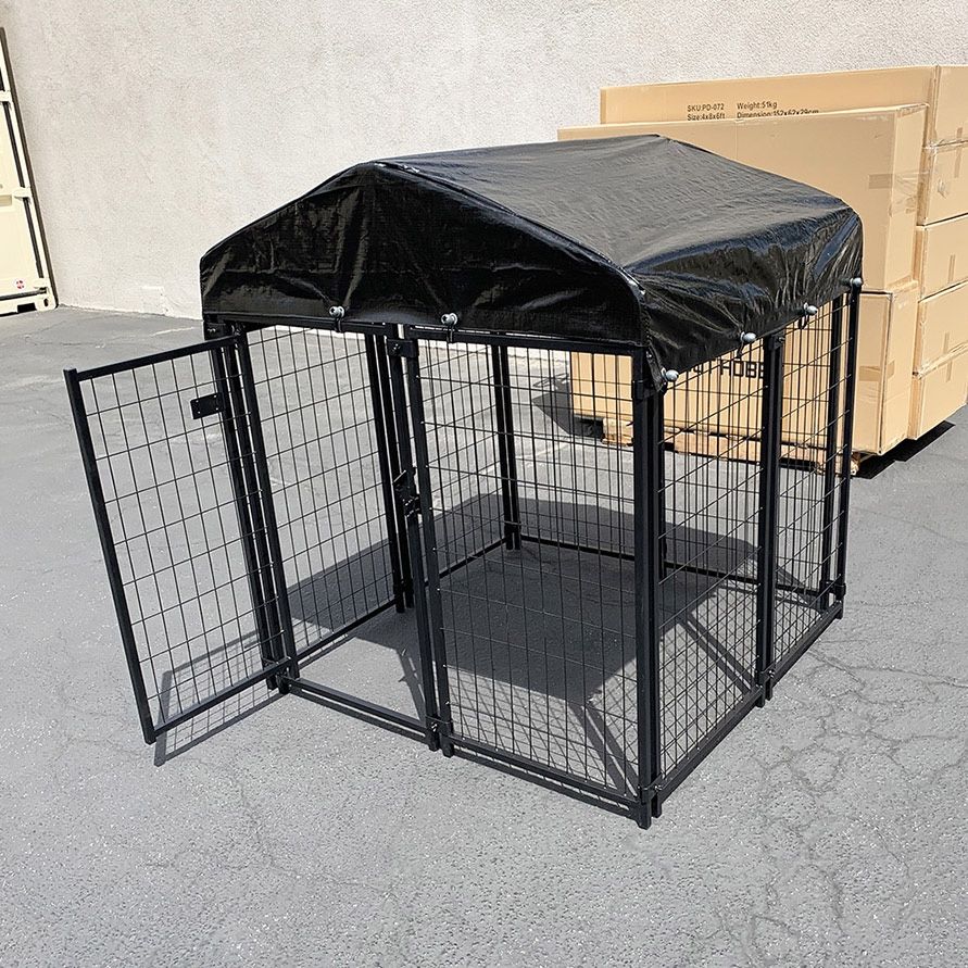 (NEW) $155 Heavy-Duty Kennel with Cover (4 x 4 x 4.5 FT) Dog Cage Crate Pet Playpen