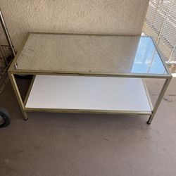 Small Light Metal Glass Coffee Table
