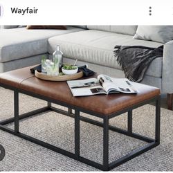 Brown Ottoman With Black Frame 