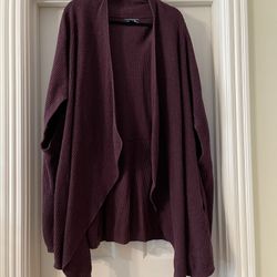 Lands’ End Burgundy Plus Size Cardigan