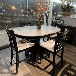 Black/grey 5PC Counter Height Table Set