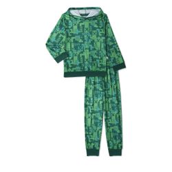 Minecraft Boy's Hooded Pajama Set, 2 Piece, Size 4/5