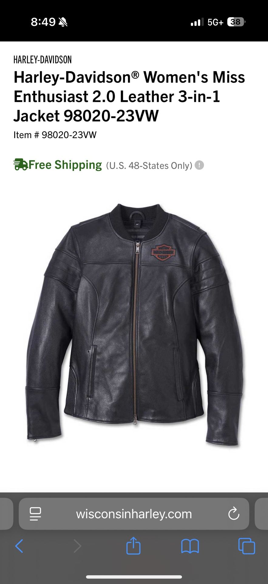 Harley-Davidson® Women's Miss Enthusiast 2.0 Leather Jacket 98020-23VW