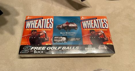 Tiger Woods Sealed Wheaties Boxes With 2 Golf Balls