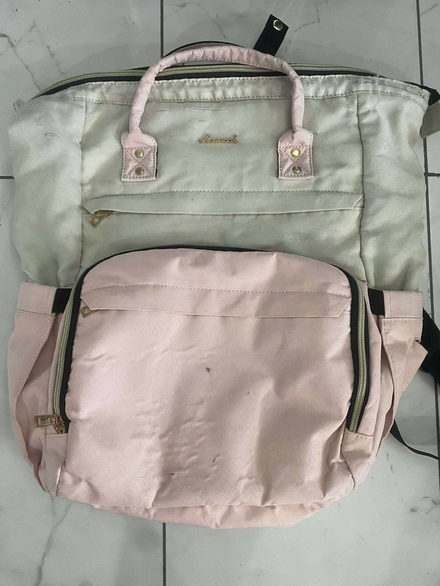 Lovelook Laptop Backpack - White/Pink