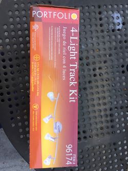 Portfolio 4-light track kit satin nickel finish with Crome 4 bulbs included