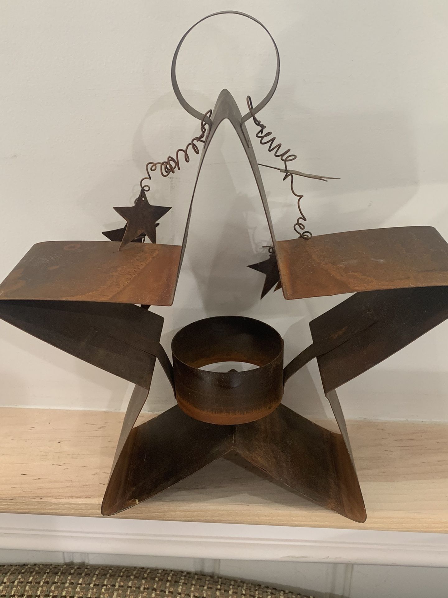 Rustic Stars Candle Holder