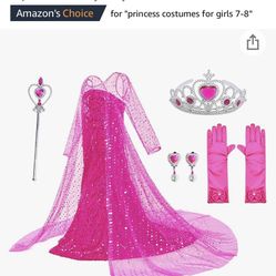 Dark Pink Princess Costume Halloween - 7-8 Year Old . Used One that It Is