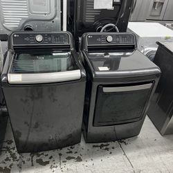 Brand New Scratch/Dent LG washer & dryer black steel 