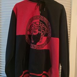 Hoodie, Black and Red, 2XL