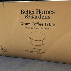 Brand New Better Homes & Gardens Miller Drum Coffee Table, Black *Great Bridge*