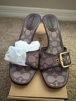 Coach Margot Signature Jacquard Slip-On Sandals