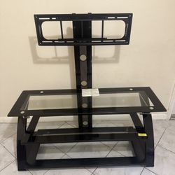 Black Glass Tv Stand With Mount 