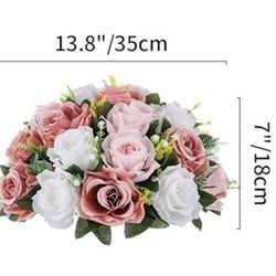 6 Flowers For Table Decoration 13.8”/6 Flores Centros De Mesa Decoración 13.8”