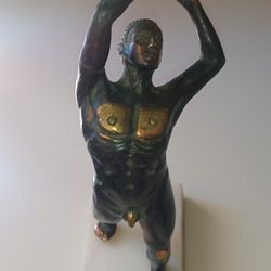 Vintage Bronze Discus Thrower Sculpture 