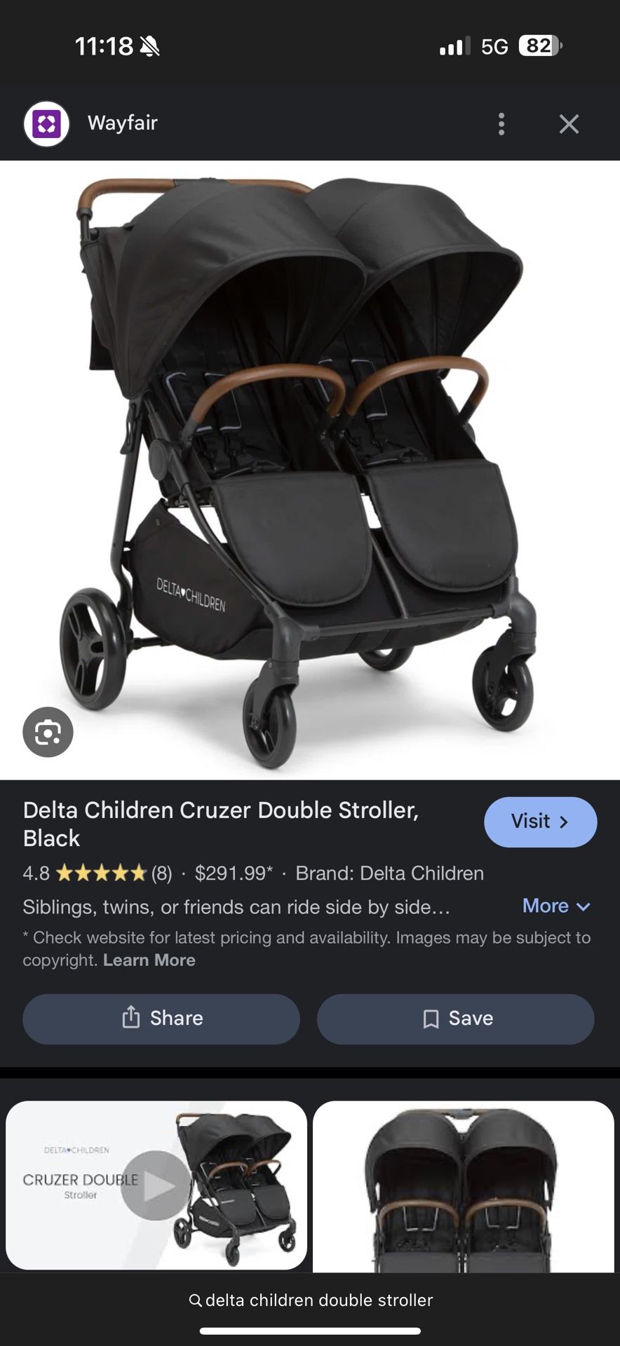 Delta Children Double Stroller 