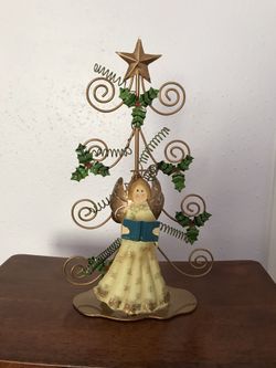 Angel Christmas card holder metal