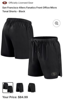 San Francisco 49ers Fanatics Front Office Micro Tonal Shorts - Black