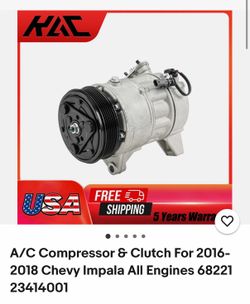AC compressor 2014-2018 chevy impala