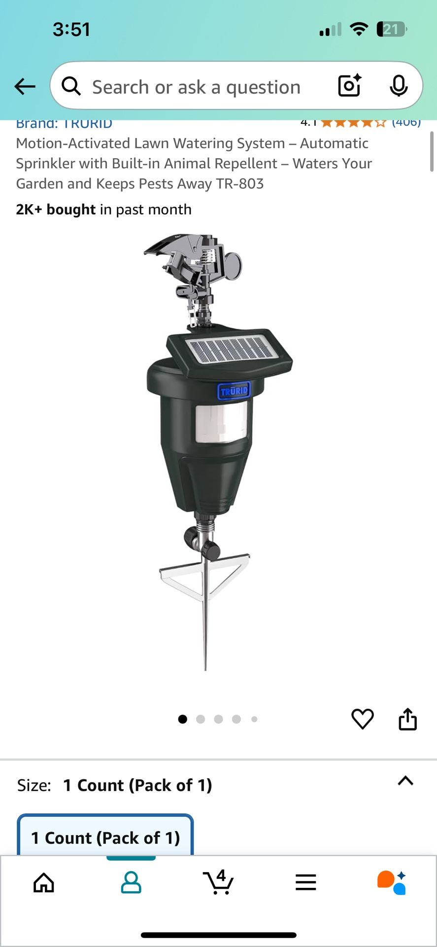 Motion-Activated Lawn Watering System – Automatic Sprinkler with Built-in Animal Repellent