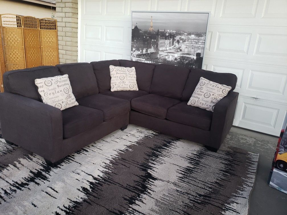 SECTIONAL SOFA COUCH GORGEOUS DARK GRAY