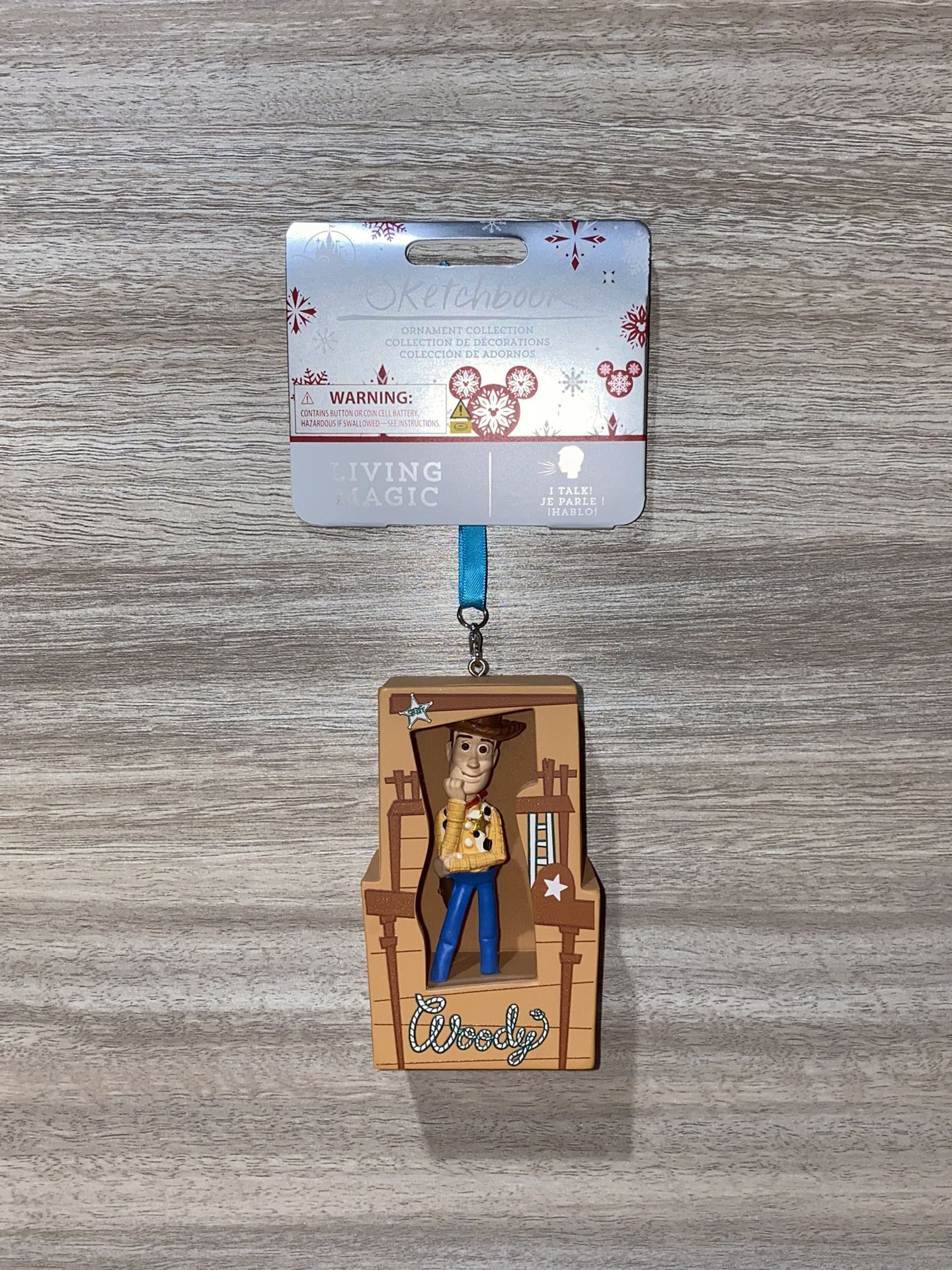 New Disney Woody Toy Story Ornament Talking Sketchbook Disneyland 2023