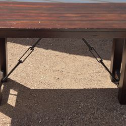 Rustic wood and metal console table