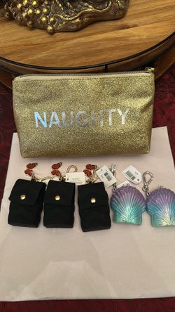 Bath and Body Works makeup bag  x 1  and pocket sanitizer holders x 5, NEW