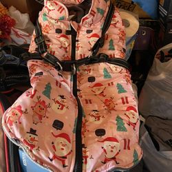 Extra large dog Christmas coat with built-in harness