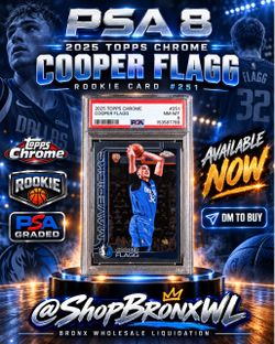 2025 Topps Chrome Cooper Flagg Rookie Card PSA 8