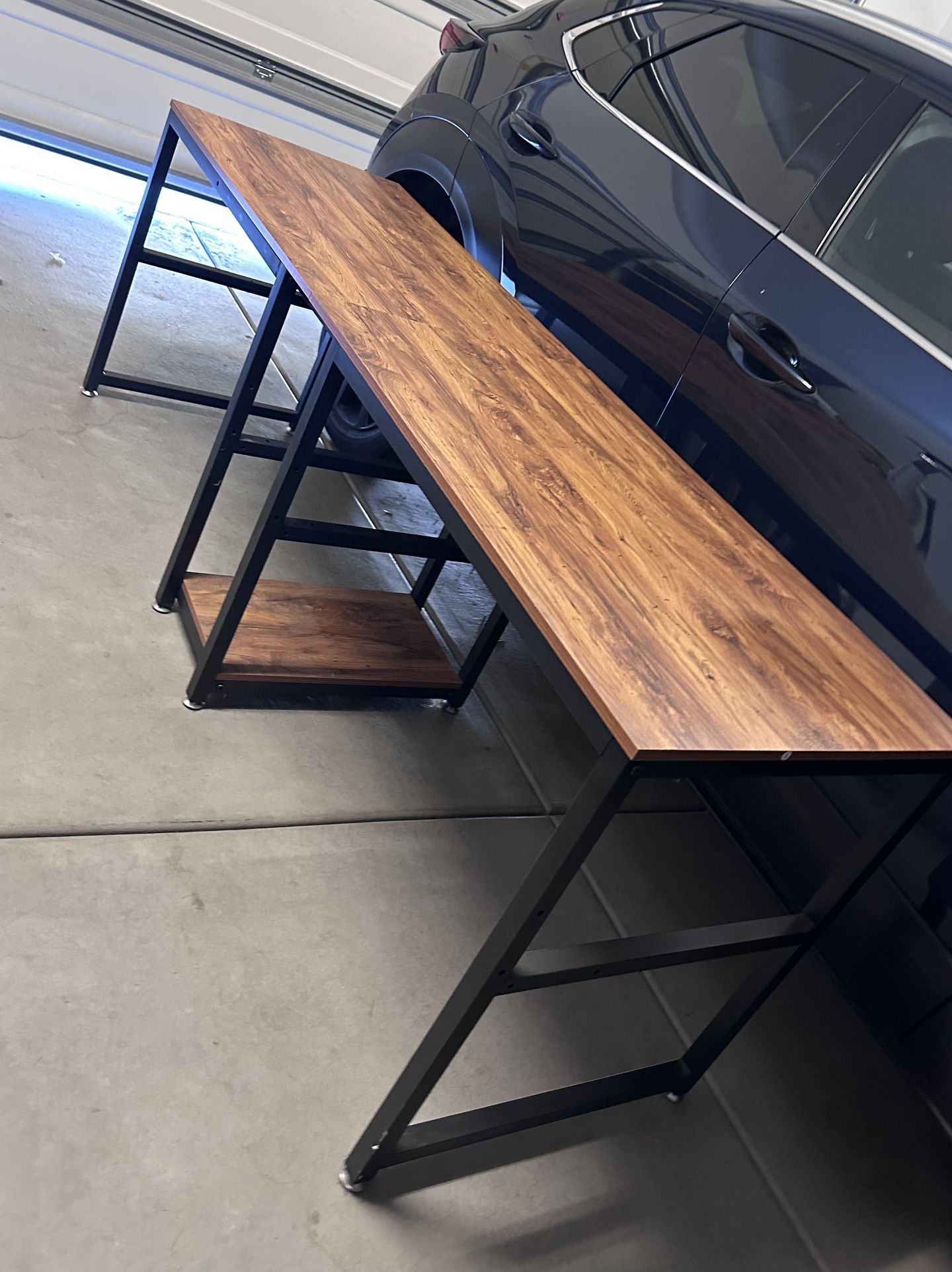 Two persons office desk 79” long, metal frame