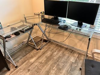 Glass Table Computer Desk