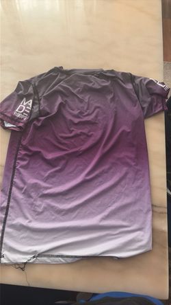 Purple black and white made hoops compression shirt size Large