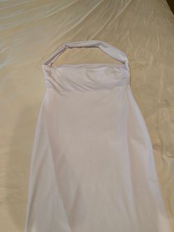 White halter top dress knee length size small