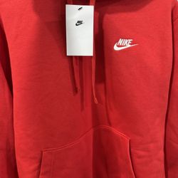 Nike Men’s Red Fleece Hoodie Size SM