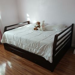 Full Sizes Bed Frame With 2 Drawers 