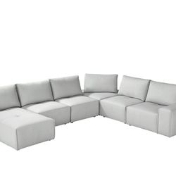 6pc Grey Rooms2go Sectional 