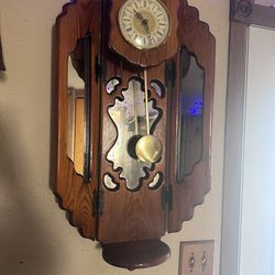 Wood Wall Clock With Mirrors 