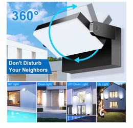 Lámpara LED Exterior LEDMO Ajustable 360° Impermeable – Nueva — LEDMO 360° Adjustable Outdoor LED Wall Light – Brand New