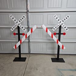 Two (2) Railroad Crossing Props