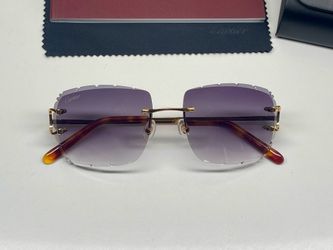 Gold Cartier  Big C Sunglasses Buffalo Horn Glasses
